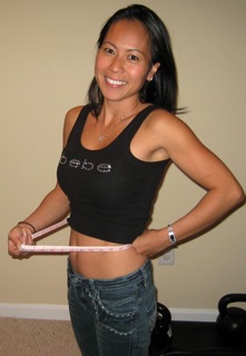 Alyssa's After Picture showing her losing 6 inches offer her waist
