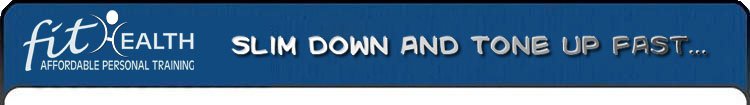 Herndon Personal Training banner that shows the FitHealth logo and the words SLIM DOWN AND TONE UP FAST